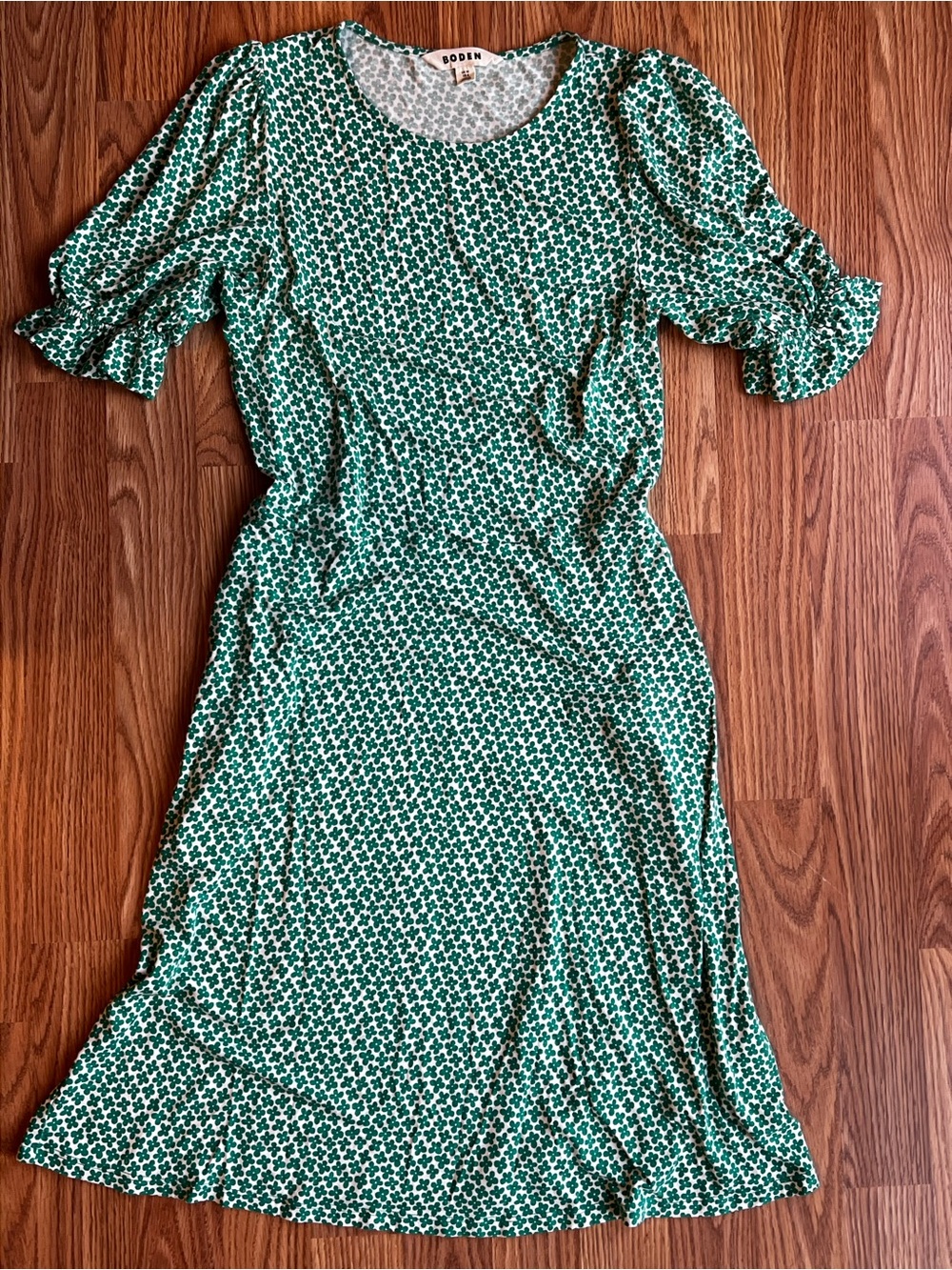 Boden Green Floral Midi Dress - Size 6